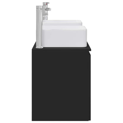 Bathroom Cabinet Set 3 pcs Black 53 x 35 x 63 cm