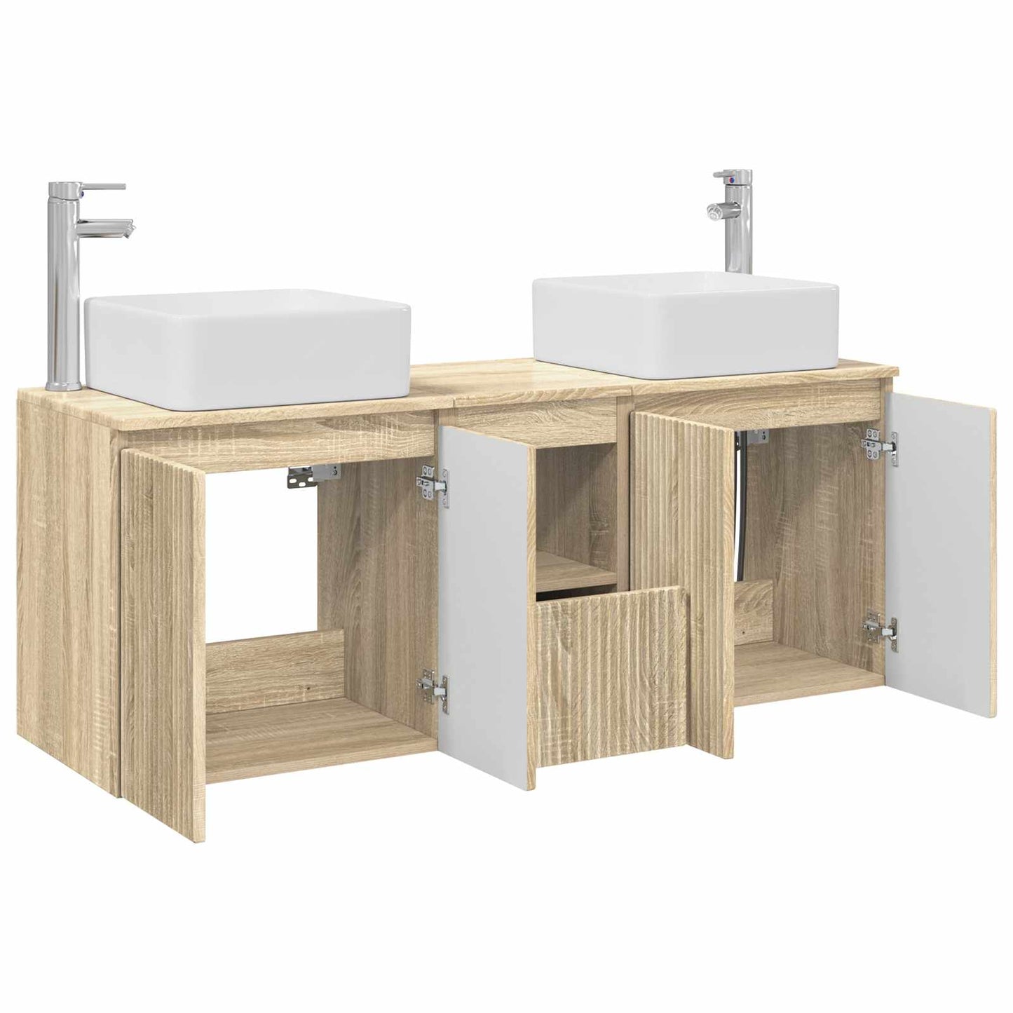 Bathroom Cabinet Set 3 pcs Sonoma Oak 53 x 35 x 63 cm