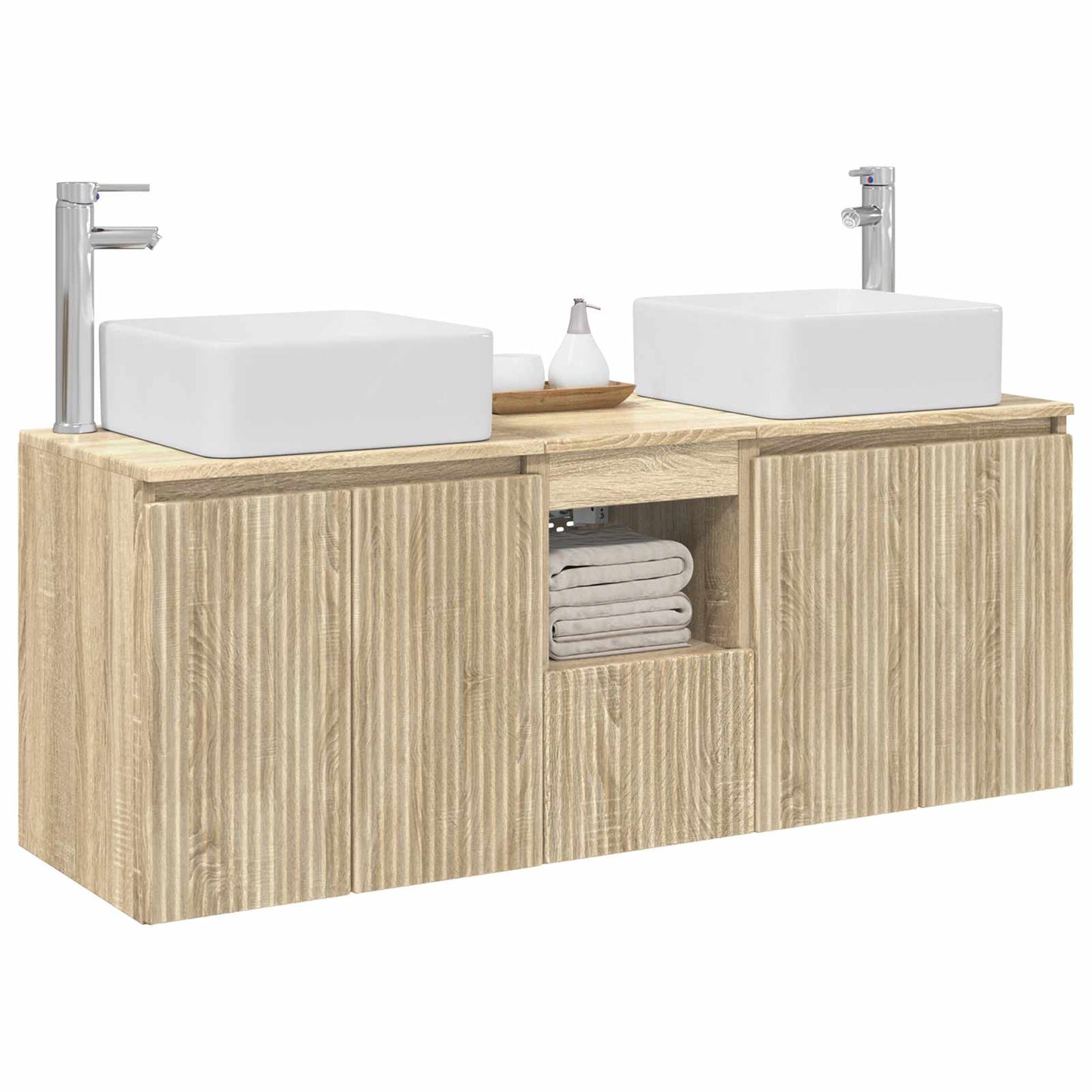 Bathroom Cabinet Set 3 pcs Sonoma Oak 53 x 35 x 63 cm