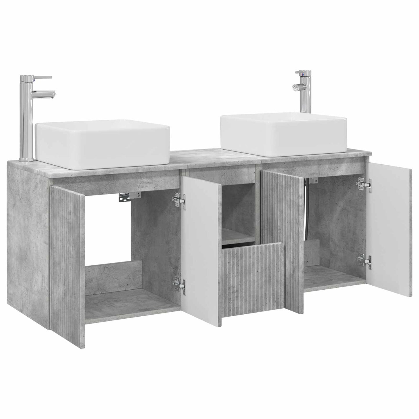 Bathroom Cabinet Set 3 pcs Concrete Grey 53 x 35 x 63 cm