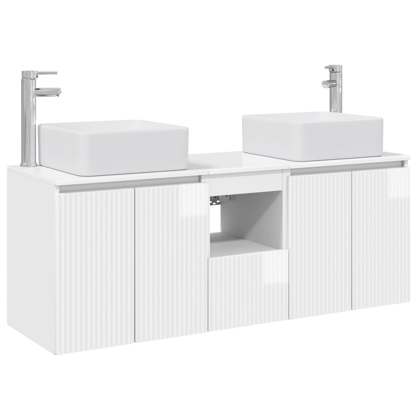 Bathroom Cabinet Set 3 pcs High Gloss White 53 x 35 x 63 cm