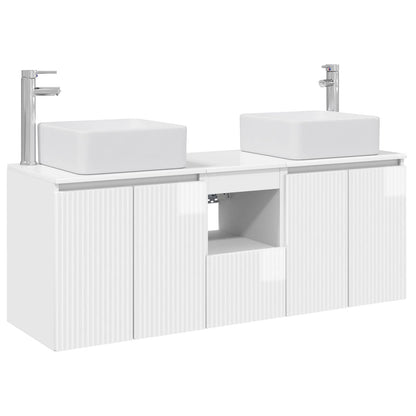 Bathroom Cabinet Set 3 pcs High Gloss White 53 x 35 x 63 cm