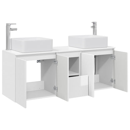 Bathroom Cabinet Set 3 pcs High Gloss White 53 x 35 x 63 cm