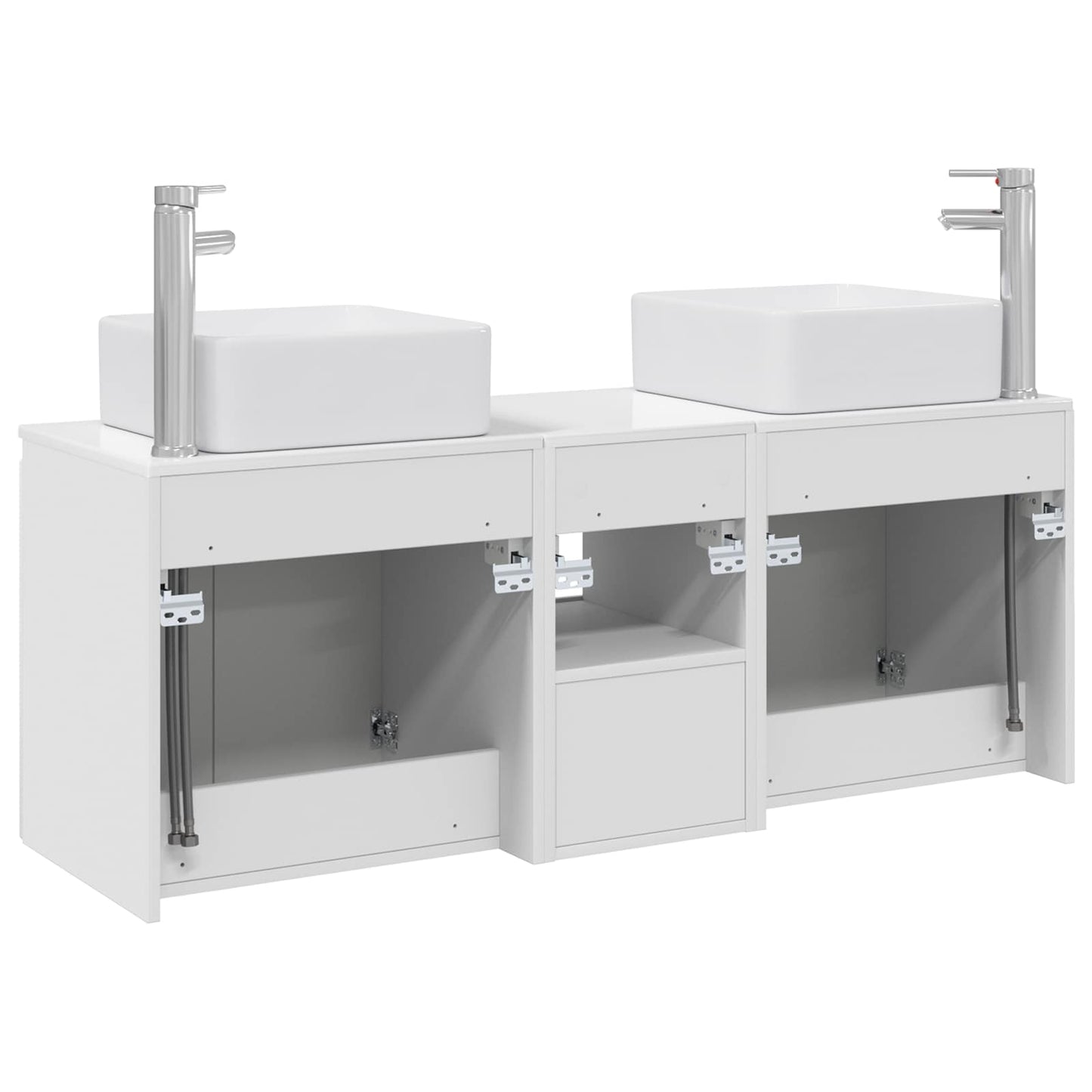 Bathroom Cabinet Set 3 pcs High Gloss White 53 x 35 x 63 cm
