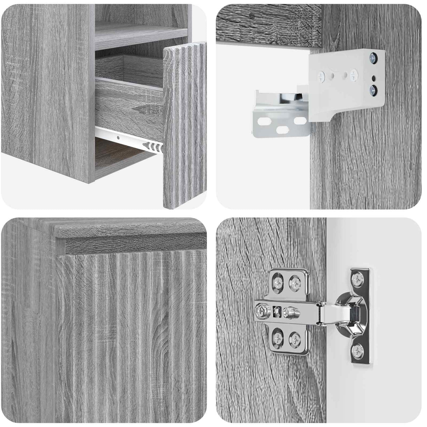 Bathroom Cabinet Set 3 pcs Grey Sonoma 53 x 35 x 63 cm