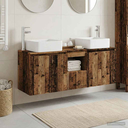 Bathroom Cabinet Set 3 pcs Old Wood 53 x 35 x 63 cm