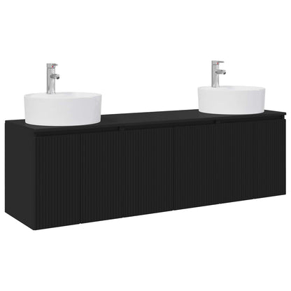 Bathroom Cabinet Set 3 pcs Black 49.5 x 44.5 x 65 cm
