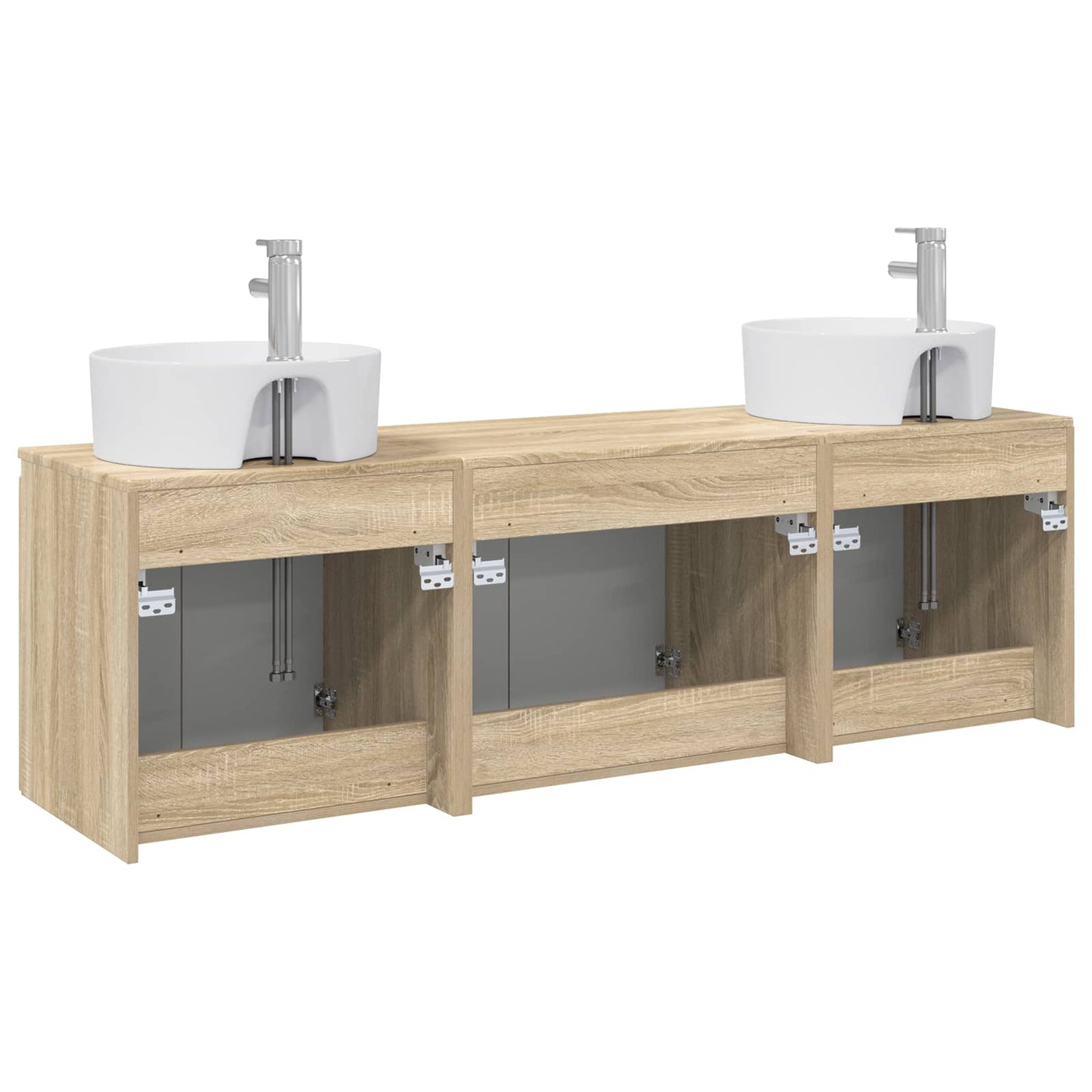 Bathroom Cabinet Set 3 pcs Sonoma Oak 49.5 x 44.5 x 65 cm