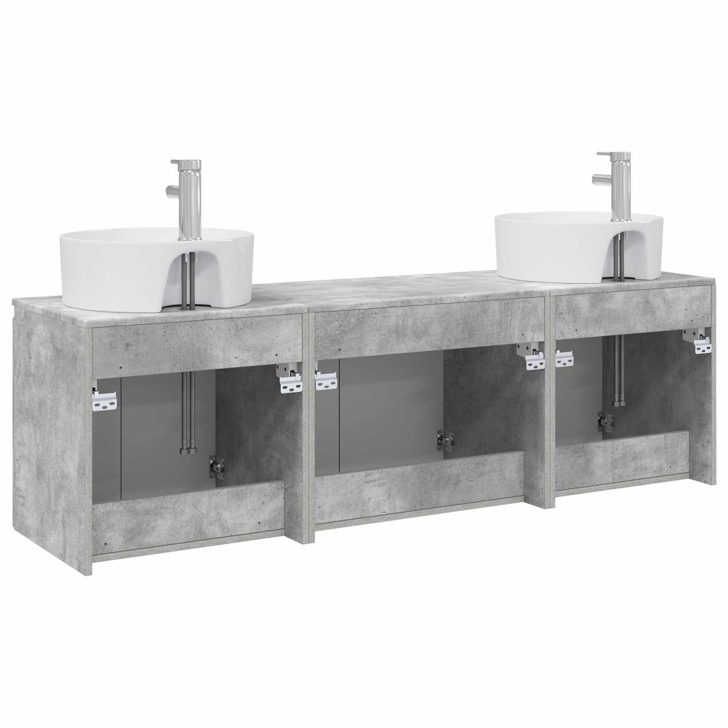 Bathroom Cabinet Set 3 pcs Concrete Grey 49.5 x 44.5 x 65 cm