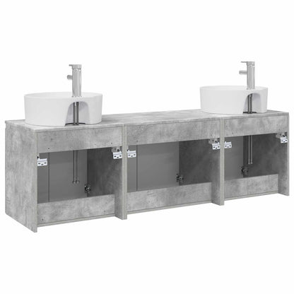 Bathroom Cabinet Set 3 pcs Concrete Grey 49.5 x 44.5 x 65 cm