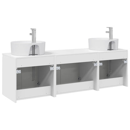 Bathroom Cabinet Set 3 pcs High Gloss White 49.5 x 44.5 x 65 cm