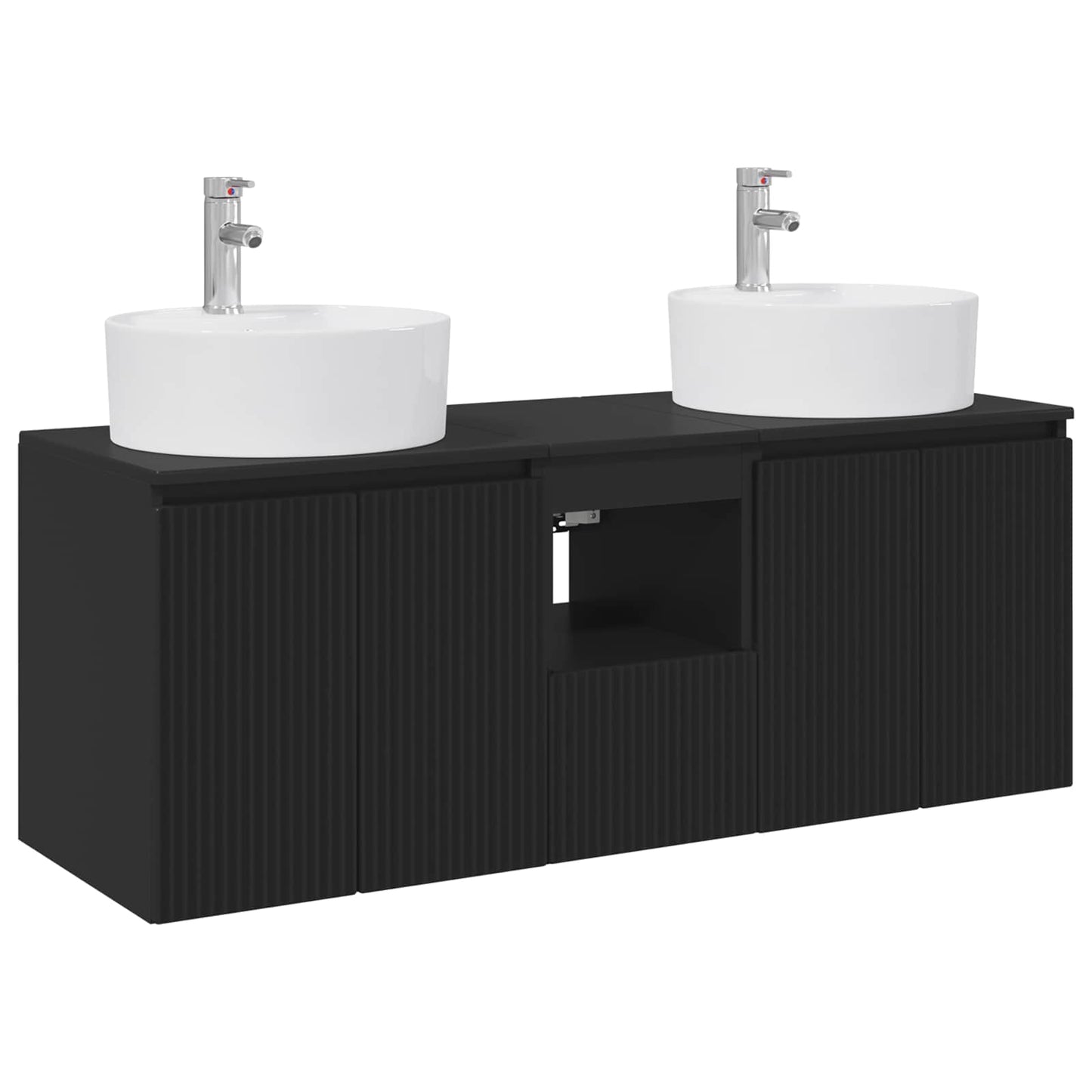 Bathroom Cabinet Set 3 pcs Black 49.5 x 44.5 x 65 cm