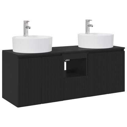 Bathroom Cabinet Set 3 pcs Black 49.5 x 44.5 x 65 cm
