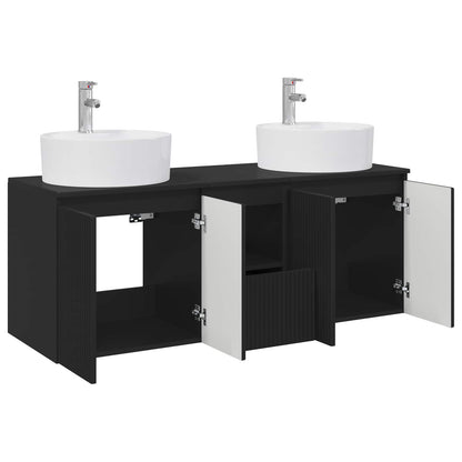Bathroom Cabinet Set 3 pcs Black 49.5 x 44.5 x 65 cm