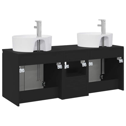 Bathroom Cabinet Set 3 pcs Black 49.5 x 44.5 x 65 cm