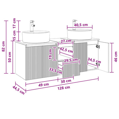 Bathroom Cabinet Set 3 pcs Black 49.5 x 44.5 x 65 cm