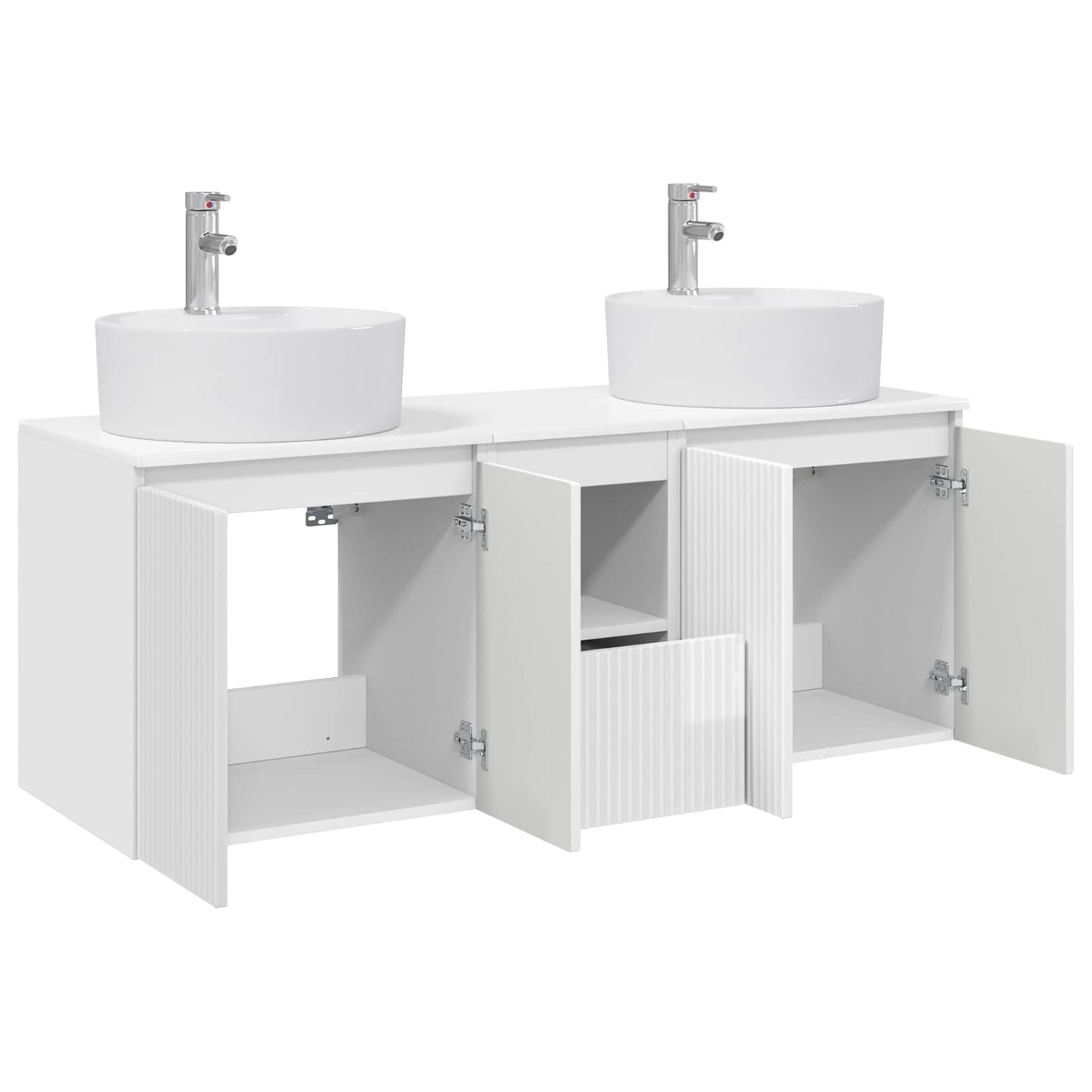 Bathroom Cabinet Set 3 pcs High Gloss White 49.5 x 44.5 x 65 cm