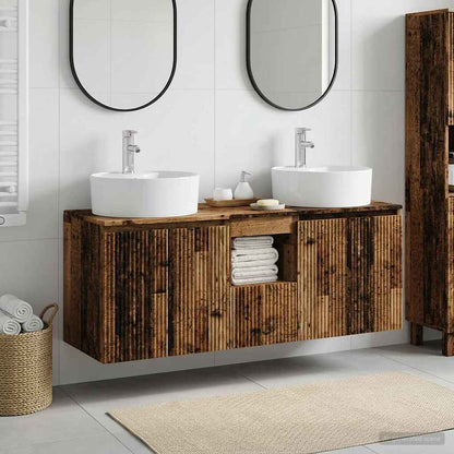 Bathroom Cabinet Set 3 pcs Old Wood 49.5 x 44.5 x 65 cm