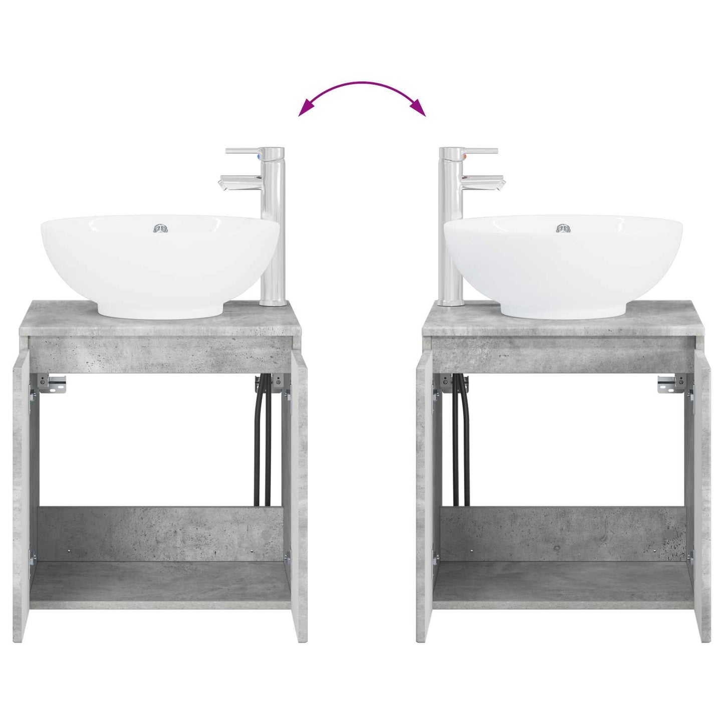 Bathroom Cabinet Set 3 pcs Concrete Grey 49.5 x 44.5 x 65 cm