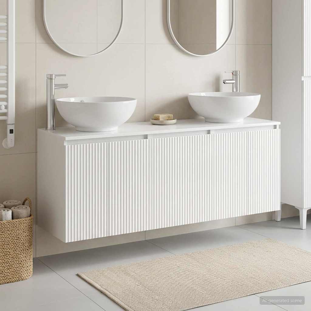 Bathroom Cabinet Set 3 pcs High Gloss White 49.5 x 44.5 x 65 cm