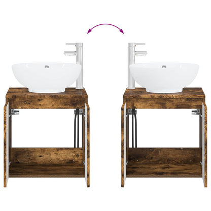 Bathroom Cabinet Set 3 pcs Smoked Oak 49.5 x 44.5 x 65 cm