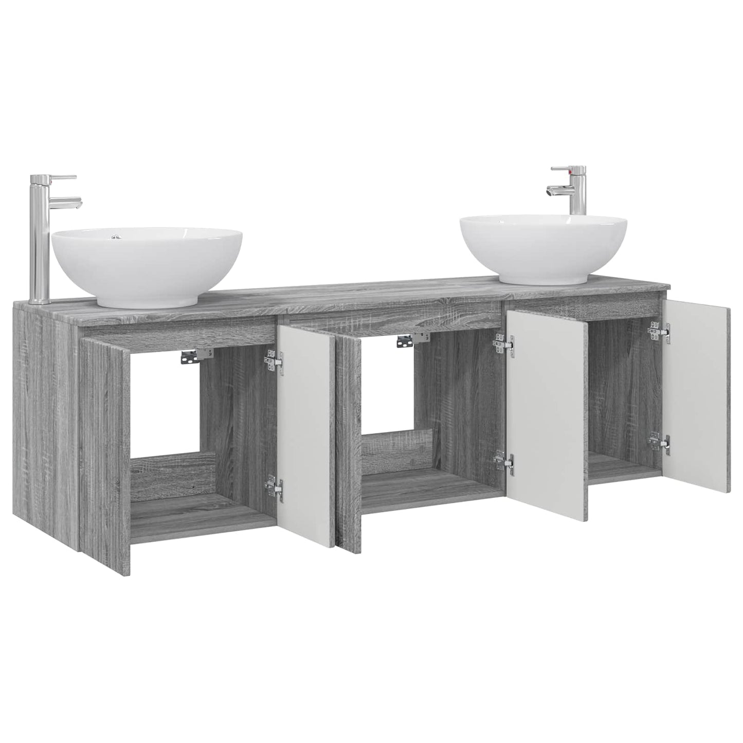Bathroom Cabinet Set 3 pcs Grey Sonoma 49.5 x 44.5 x 65 cm