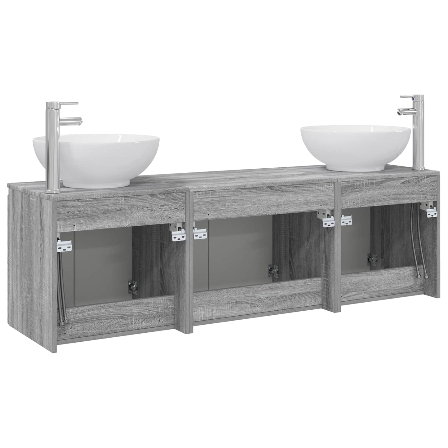Bathroom Cabinet Set 3 pcs Grey Sonoma 49.5 x 44.5 x 65 cm
