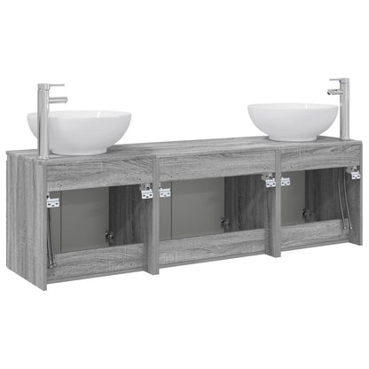 Bathroom Cabinet Set 3 pcs Grey Sonoma 49.5 x 44.5 x 65 cm
