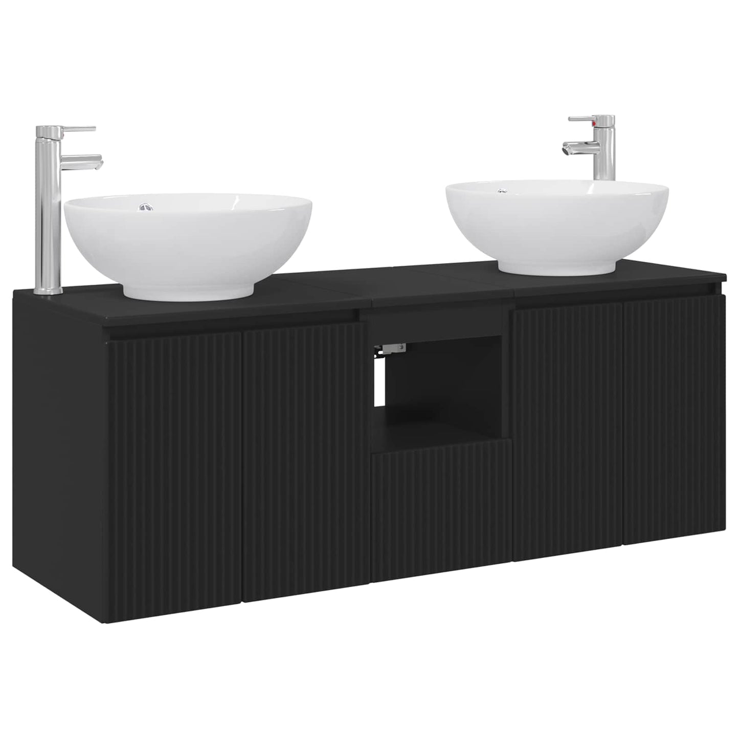 Bathroom Cabinet Set 3 pcs Black 49.5 x 44.5 x 65 cm