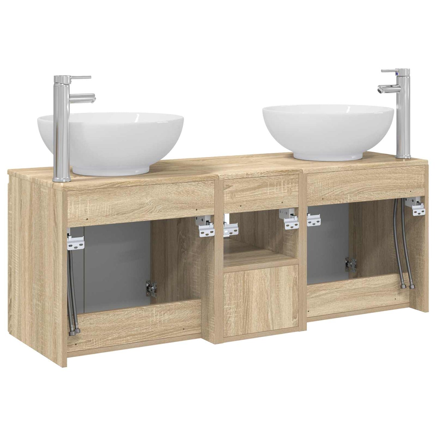Bathroom Cabinet Set 3 pcs Sonoma Oak 49.5 x 44.5 x 65 cm