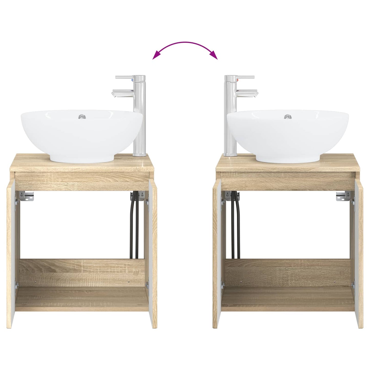 Bathroom Cabinet Set 3 pcs Sonoma Oak 49.5 x 44.5 x 65 cm