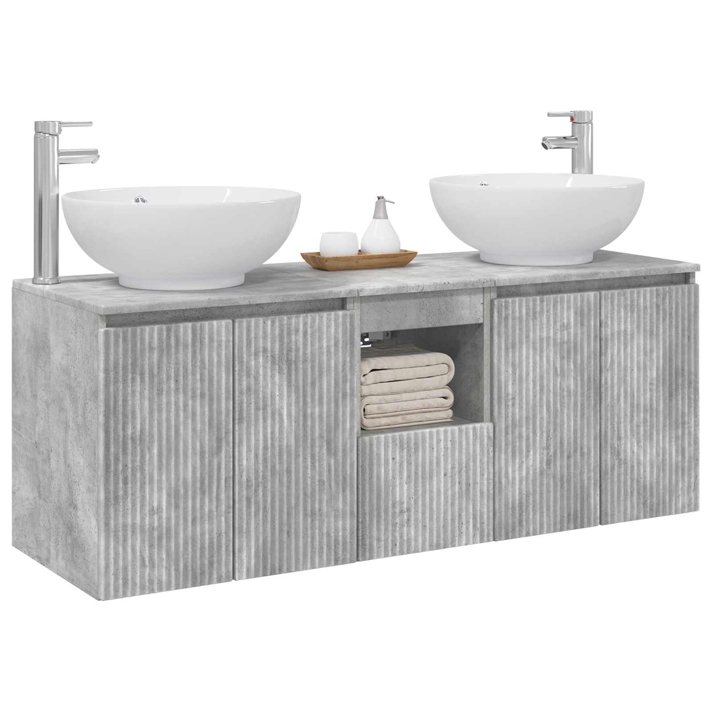 Bathroom Cabinet Set 3 pcs Concrete Grey 49.5 x 44.5 x 65 cm
