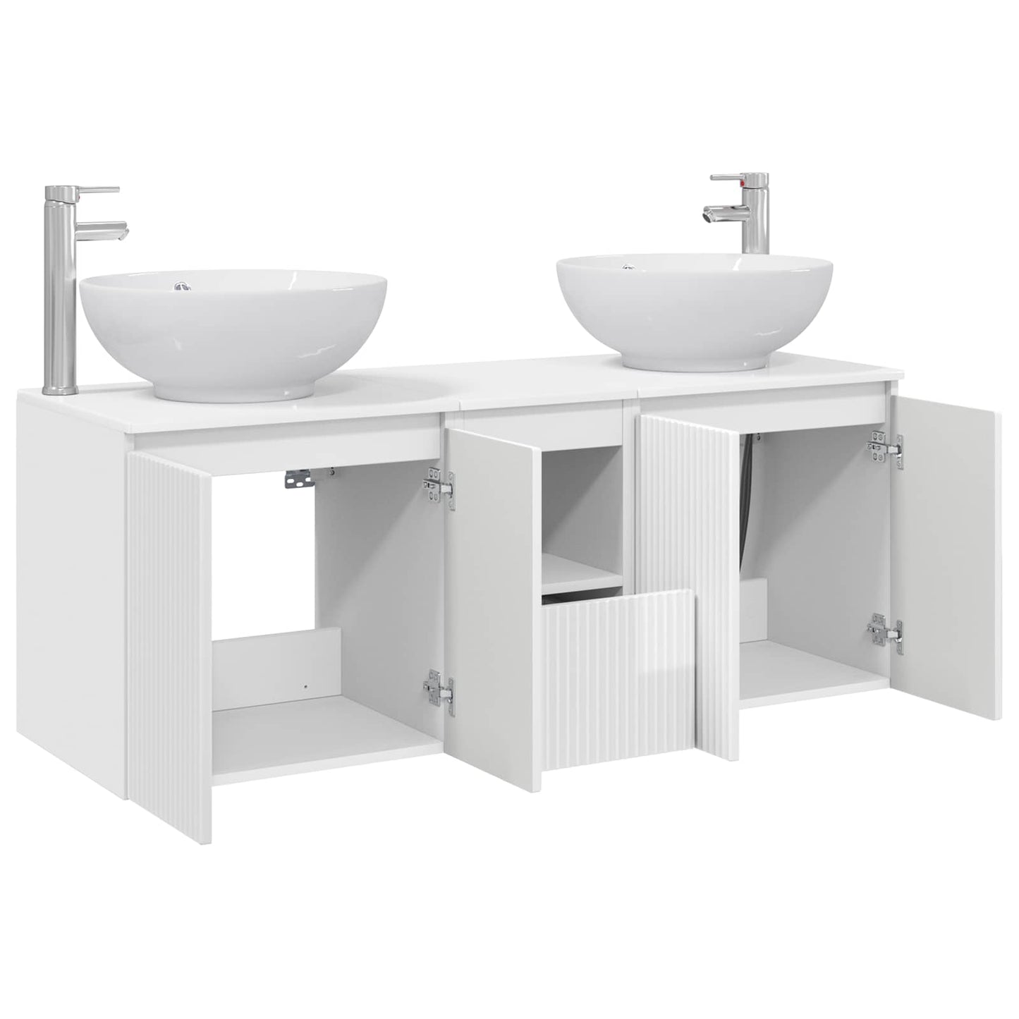 Bathroom Cabinet Set 3 pcs High Gloss White 49.5 x 44.5 x 65 cm