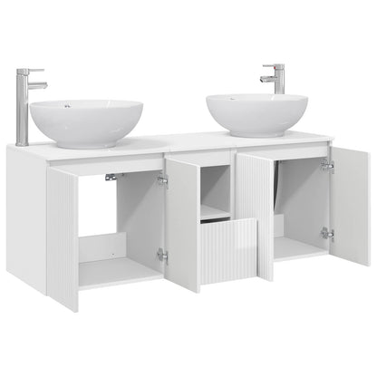 Bathroom Cabinet Set 3 pcs High Gloss White 49.5 x 44.5 x 65 cm