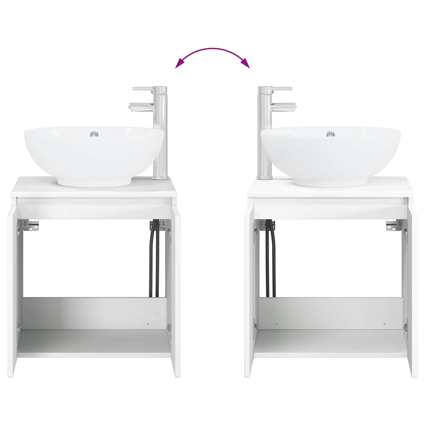 Bathroom Cabinet Set 3 pcs High Gloss White 49.5 x 44.5 x 65 cm