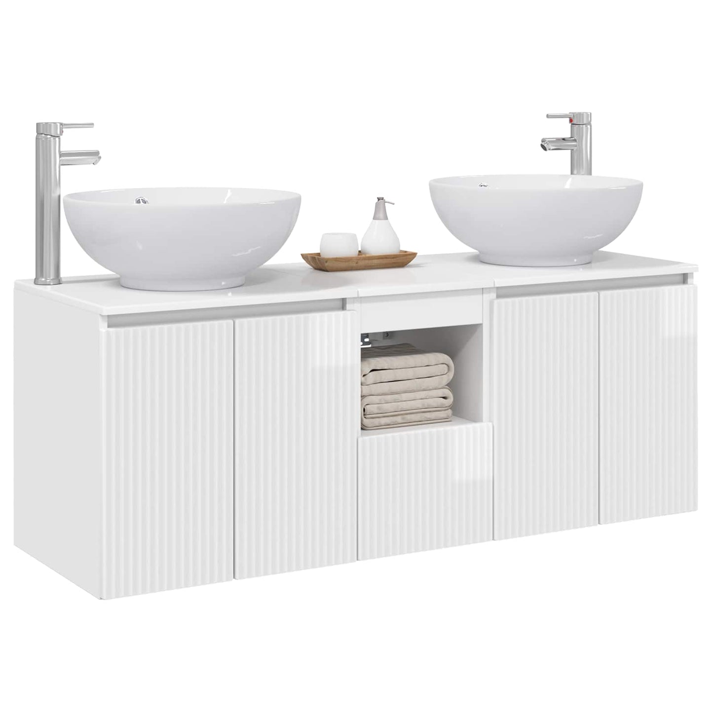 Bathroom Cabinet Set 3 pcs High Gloss White 49.5 x 44.5 x 65 cm