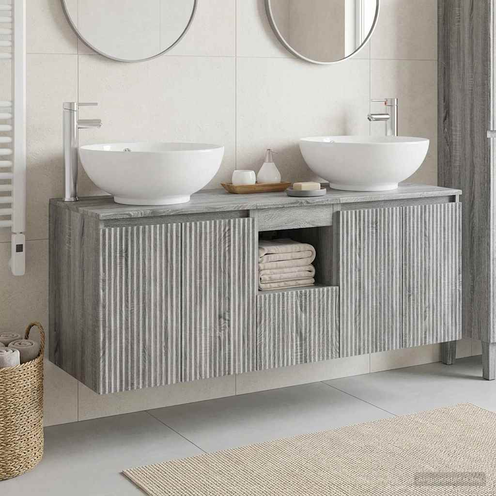 Bathroom Cabinet Set 3 pcs Grey Sonoma 49.5 x 44.5 x 65 cm
