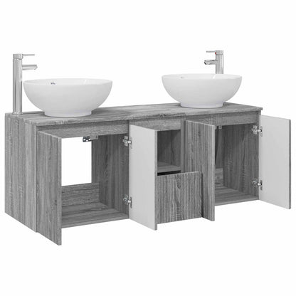 Bathroom Cabinet Set 3 pcs Grey Sonoma 49.5 x 44.5 x 65 cm