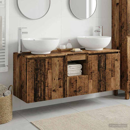 Bathroom Cabinet Set 3 pcs Old Wood 49.5 x 44.5 x 65 cm