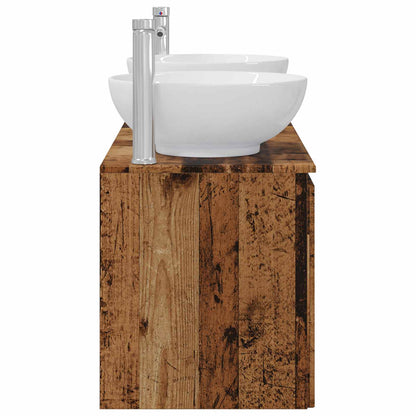 Bathroom Cabinet Set 3 pcs Old Wood 49.5 x 44.5 x 65 cm
