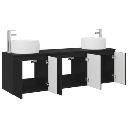 Bathroom Cabinet Set 3 pcs Black 49.5 x 44.5 x 66 cm