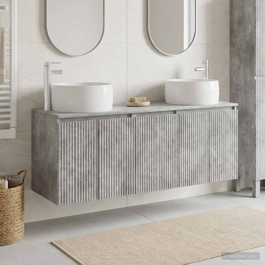 Bathroom Cabinet Set 3 pcs Concrete Grey 49.5 x 44.5 x 66 cm