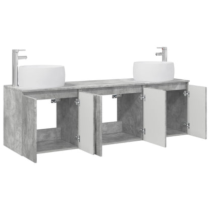 Bathroom Cabinet Set 3 pcs Concrete Grey 49.5 x 44.5 x 66 cm
