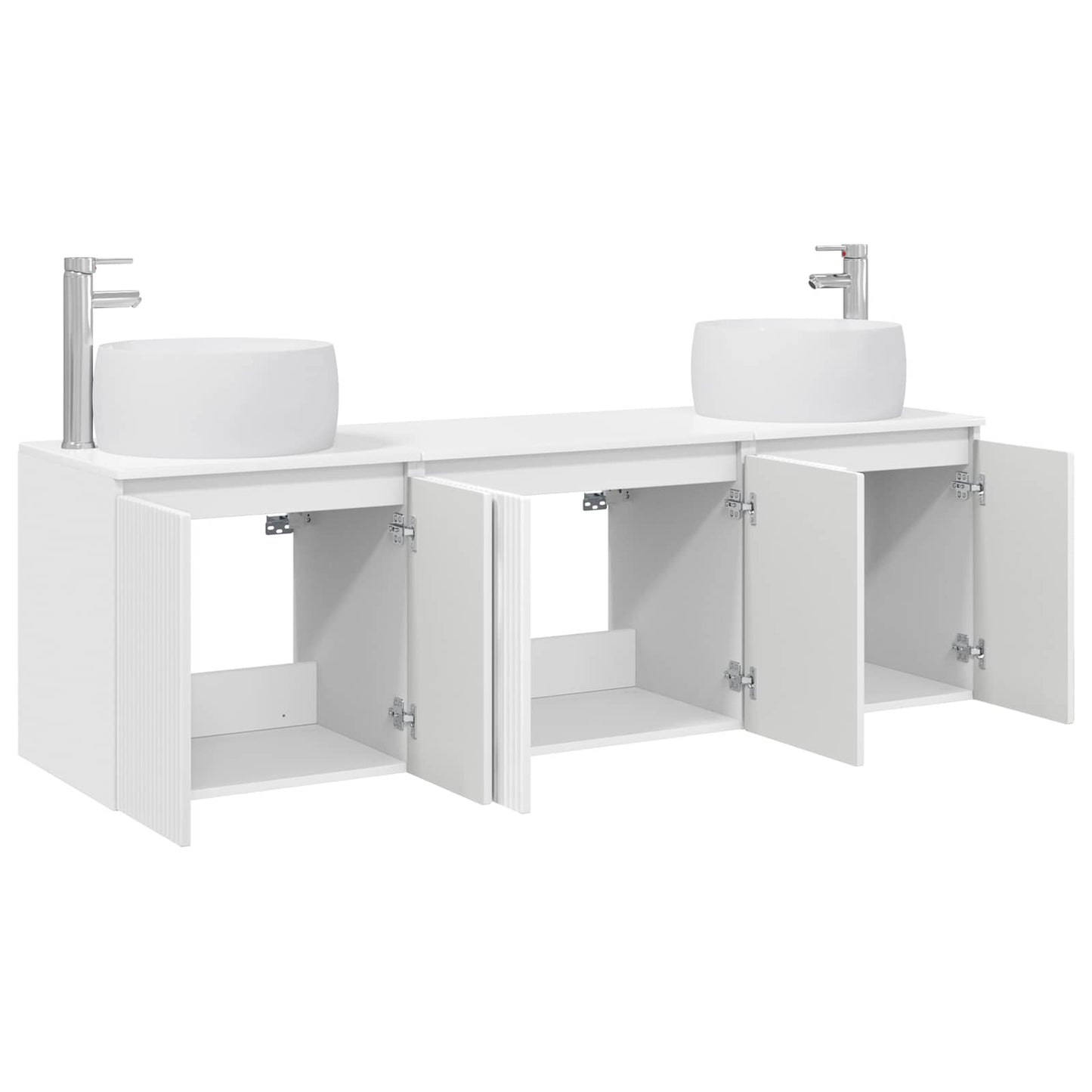 Bathroom Cabinet Set 3 pcs High Gloss White 49.5 x 44.5 x 66 cm