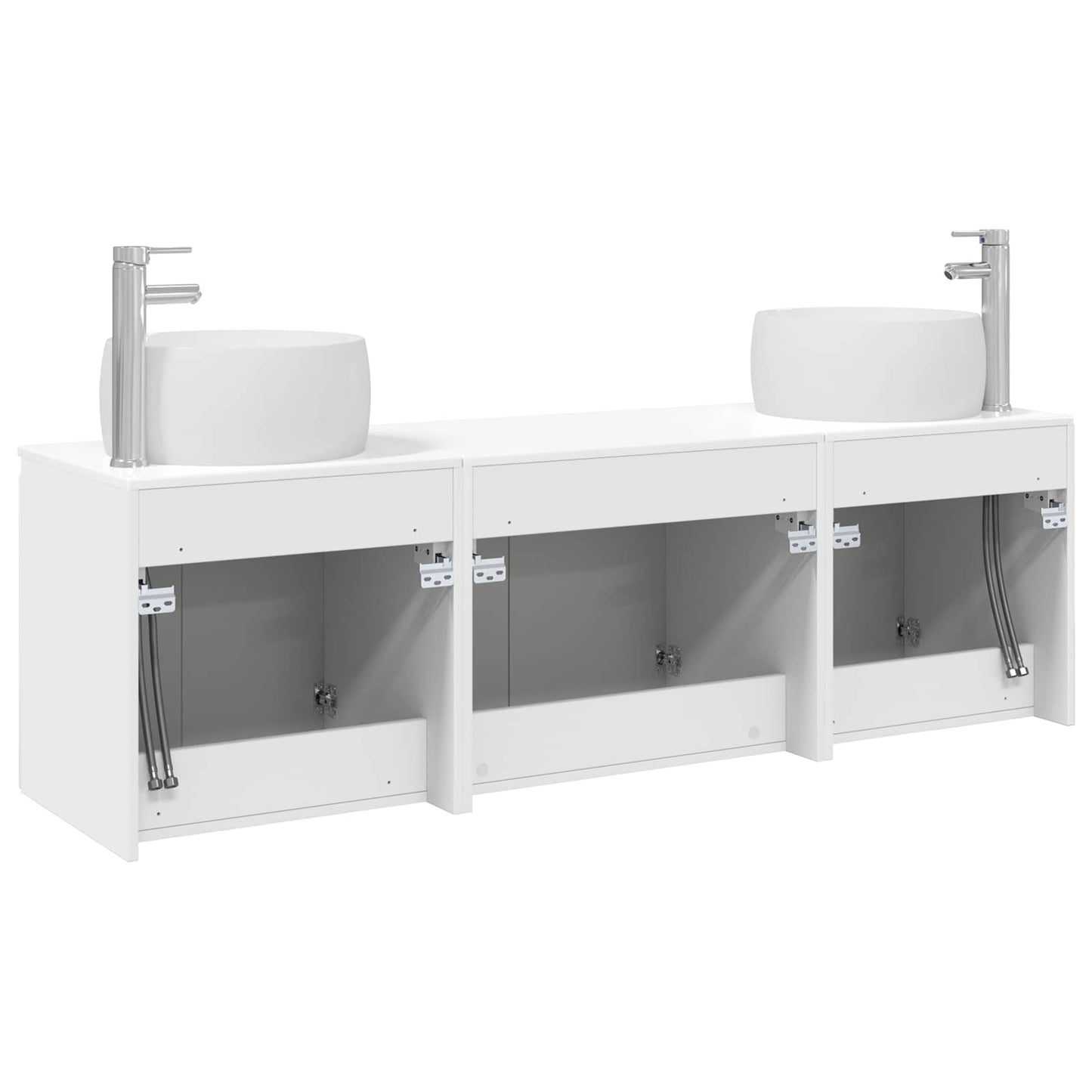 Bathroom Cabinet Set 3 pcs High Gloss White 49.5 x 44.5 x 66 cm