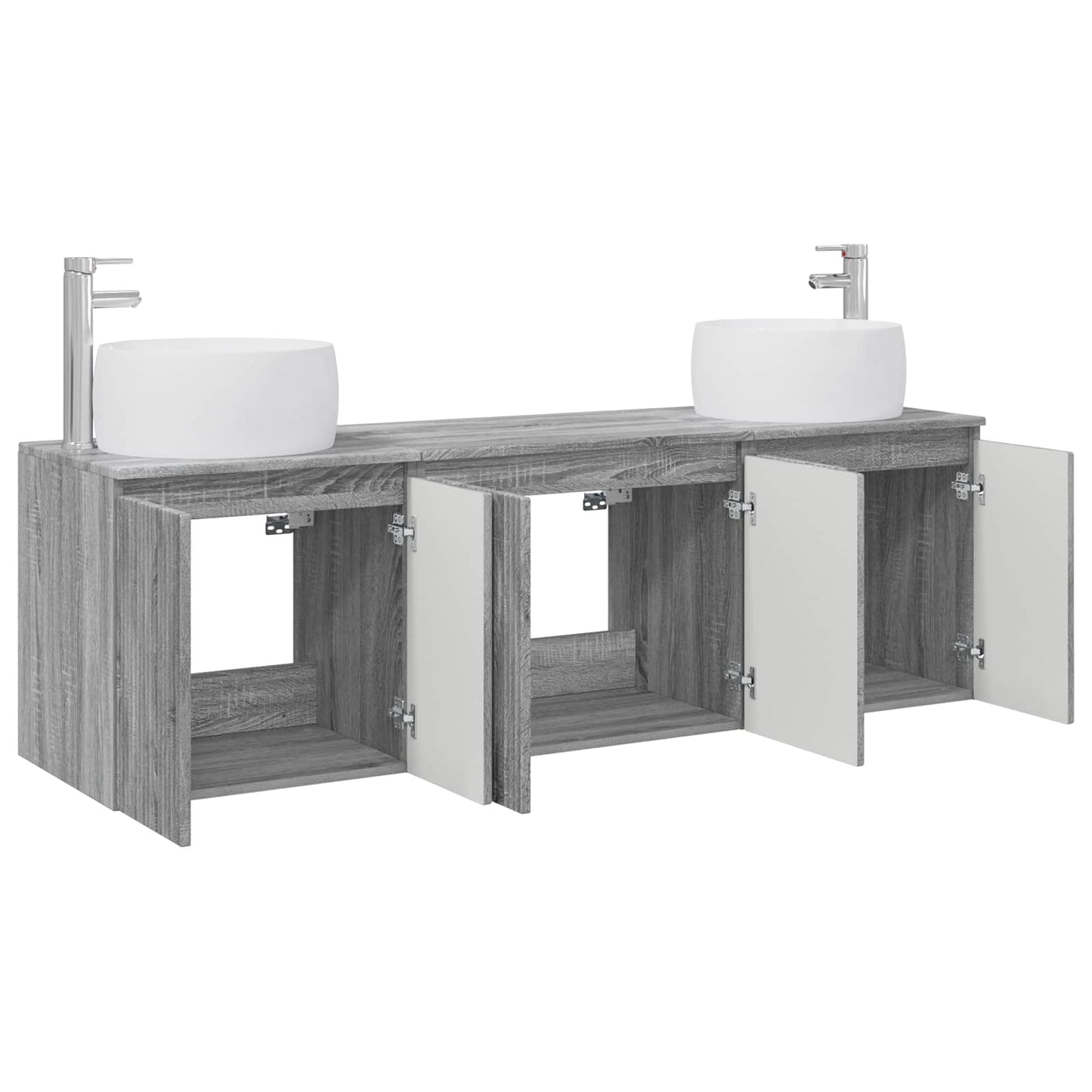 Bathroom Cabinet Set 3 pcs Grey Sonoma 49.5 x 44.5 x 66 cm