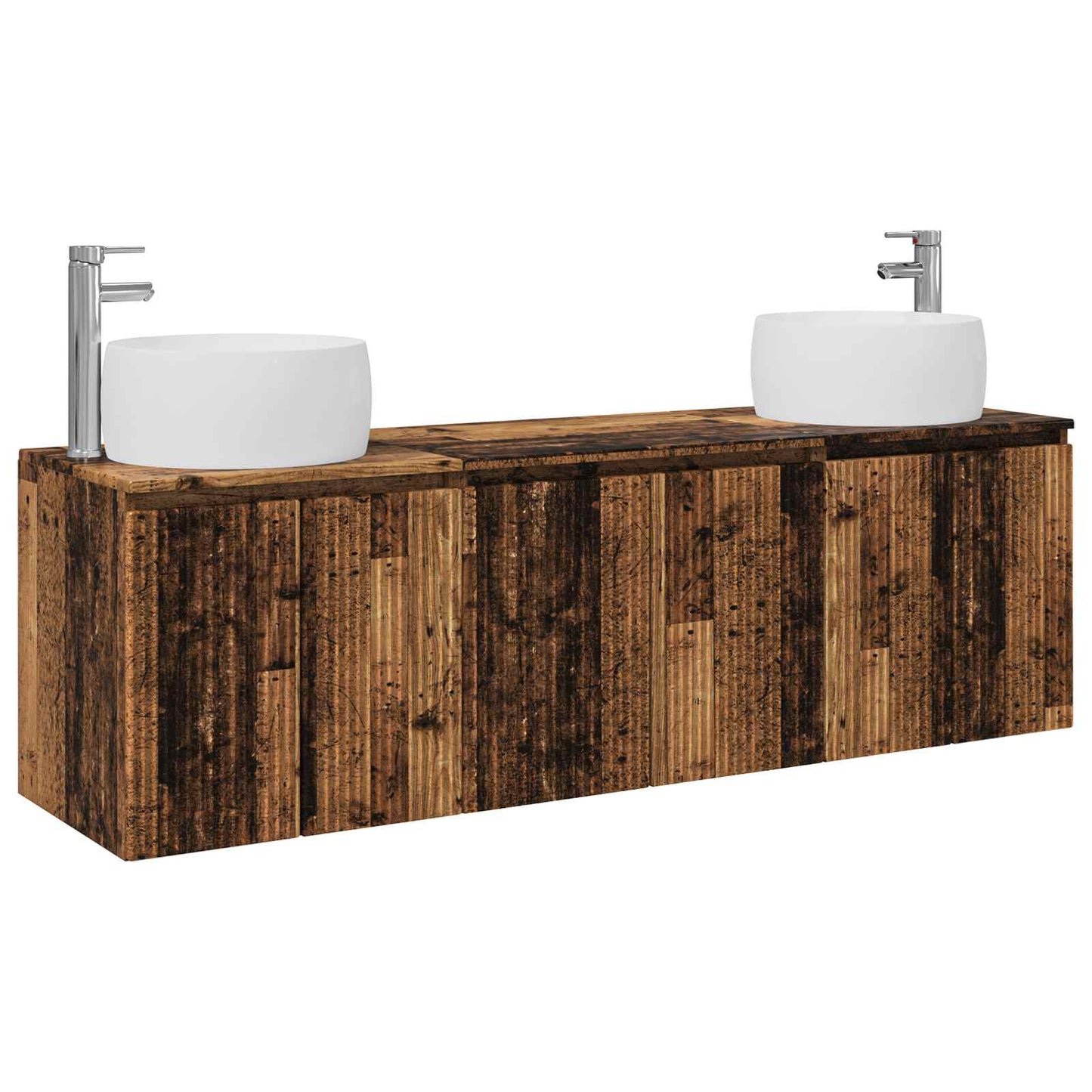 Bathroom Cabinet Set 3 pcs Old Wood 49.5 x 44.5 x 66 cm