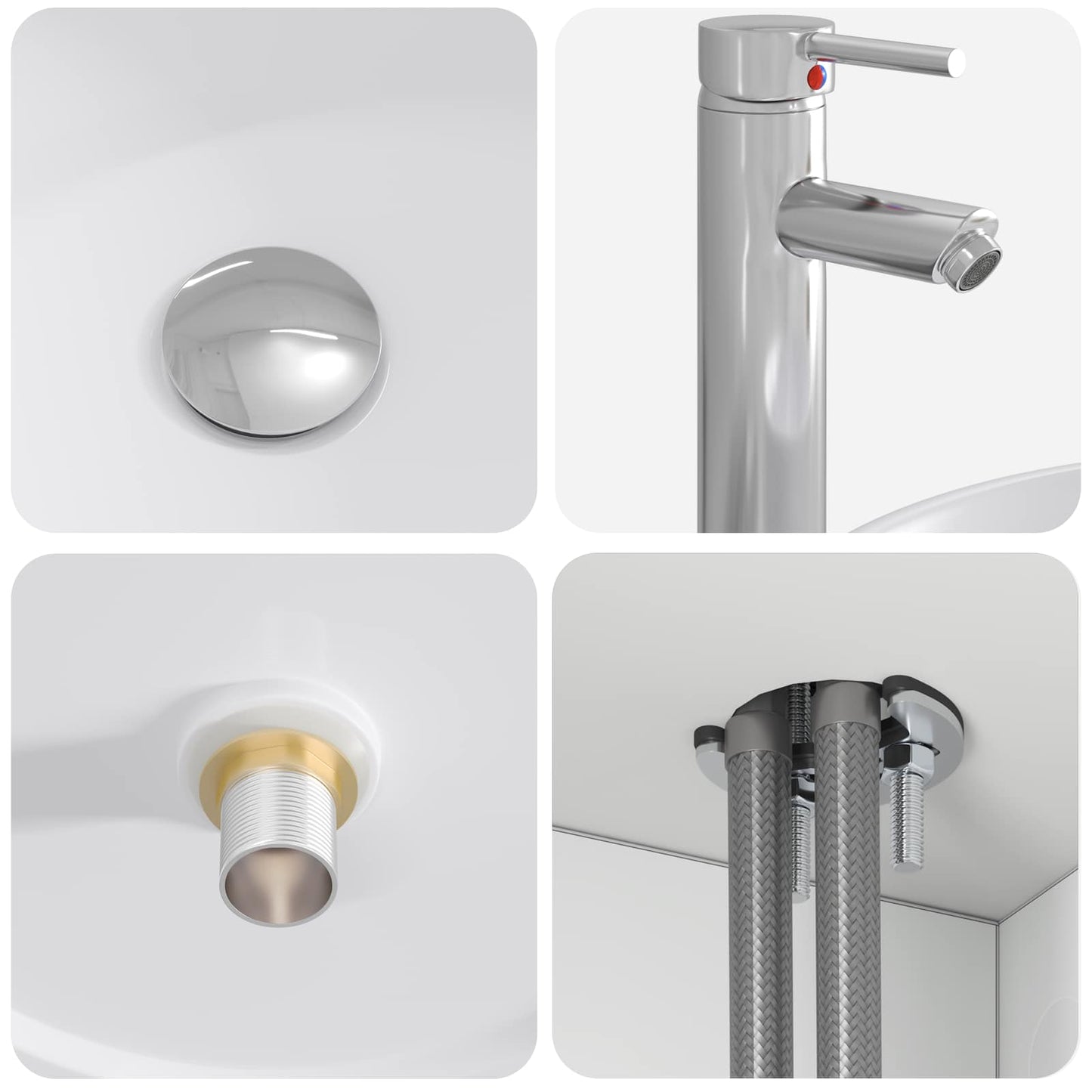 Bathroom Cabinet Set 3 pcs White 49.5 x 44.5 x 66 cm