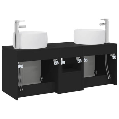 Bathroom Cabinet Set 3 pcs Black 49.5 x 44.5 x 66 cm