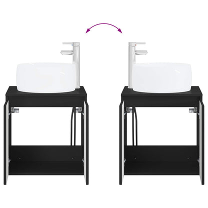 Bathroom Cabinet Set 3 pcs Black 49.5 x 44.5 x 66 cm